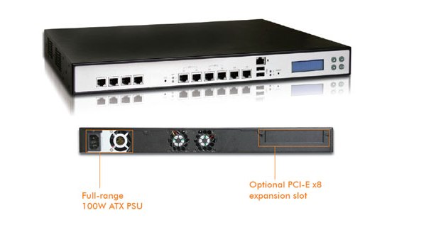CAR-2000. Cервер 1U с 6 портами Gigabit Ethernet на базе Atom N330 1.6 ГГц (1xmini-PCI, PCI-E x8, CF, SATA)