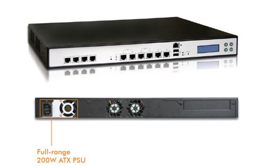 CAR-3000. Cервер 1U с 6 портами Gigabit Ethernet на Intel Core 2 Quad (2 x 2.5 или 1 x 3.5 SATA HDD)