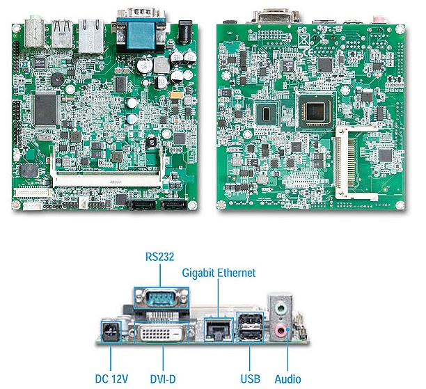 Portwell NANO-8045 - одноплатный компьютер Nano-ITX с низким энергопотреблением на базе Intel Atom Z510 / Z530 (1.1 - 1.6 Ггц)