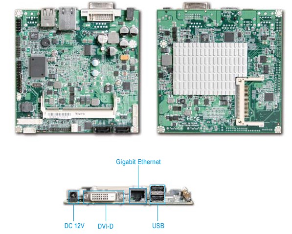 Portwell NANO-8045L - низкопрофильный (17мм) одноплатный компьютер Nano-ITX с низким энергопотреблением на базе Intel Atom Z510 / Z530 (1.1 - 1.6 Ггц)