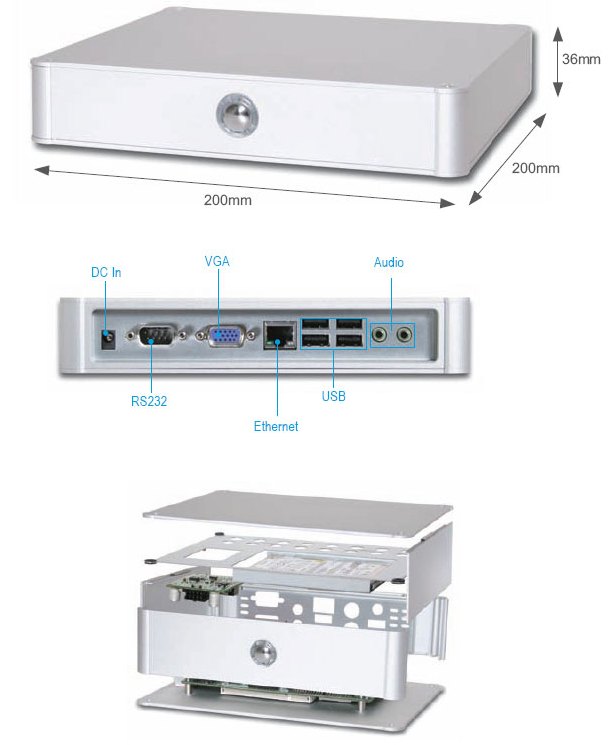 Portwell WEBS-3331 - компактный промышленный компьютер на базе Intel Atom N270 (+12V, -5~+45°С)