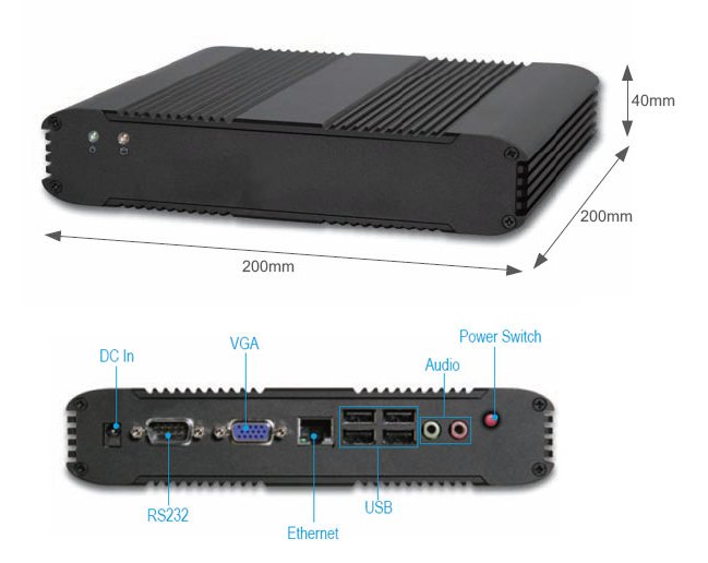 Portwell WEBS-3332 - компактный промышленный компьютер на базе Intel Atom N270 (+12V, -5~+50°С)